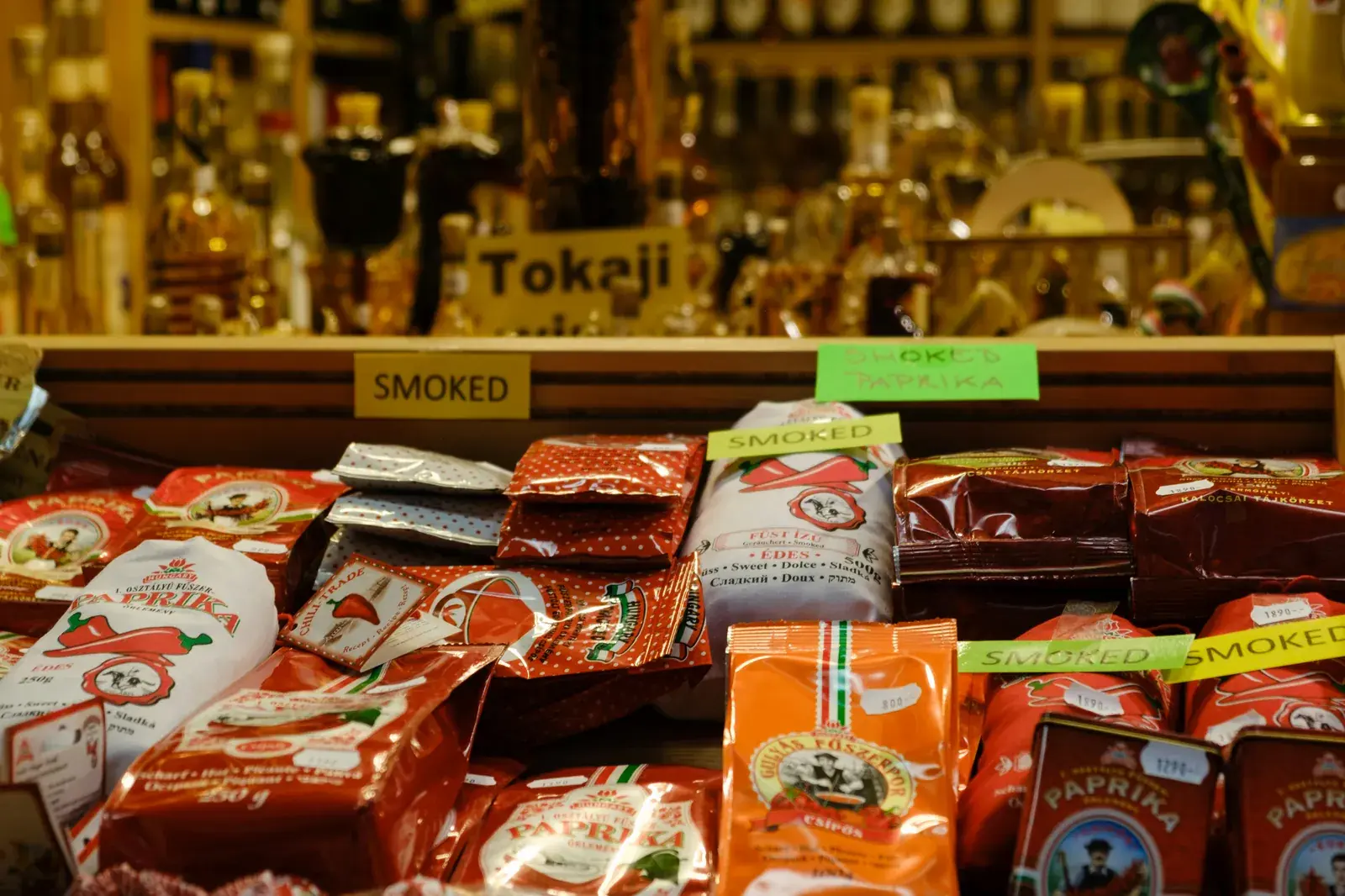 Paprika on display at a marketing in Budapest