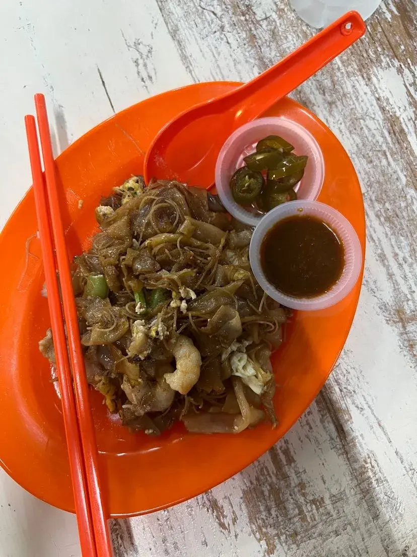 Delicious stir-fried noodle dish from a local street market in Penang, Malaysia