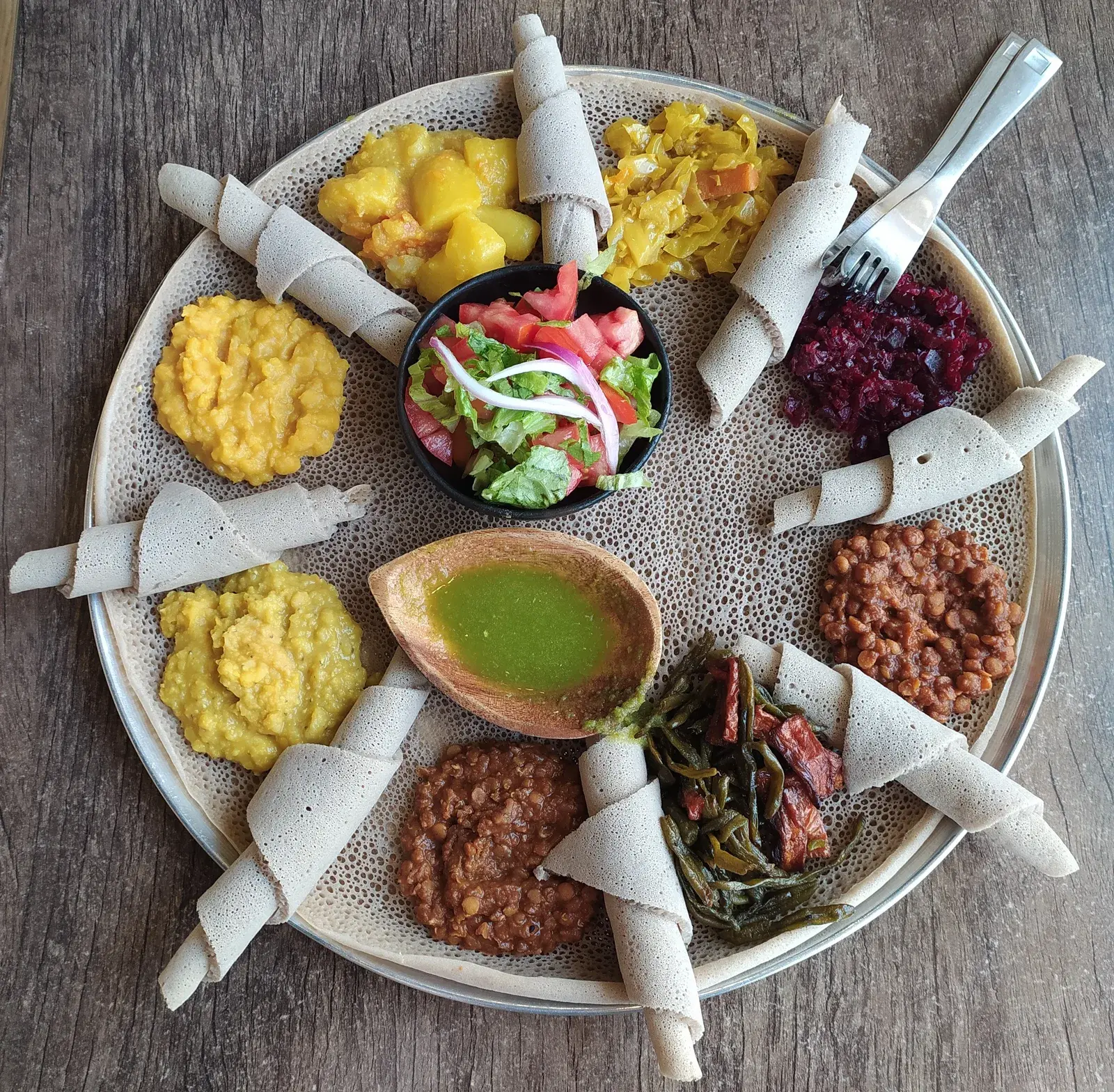 Injera with Many Dishes