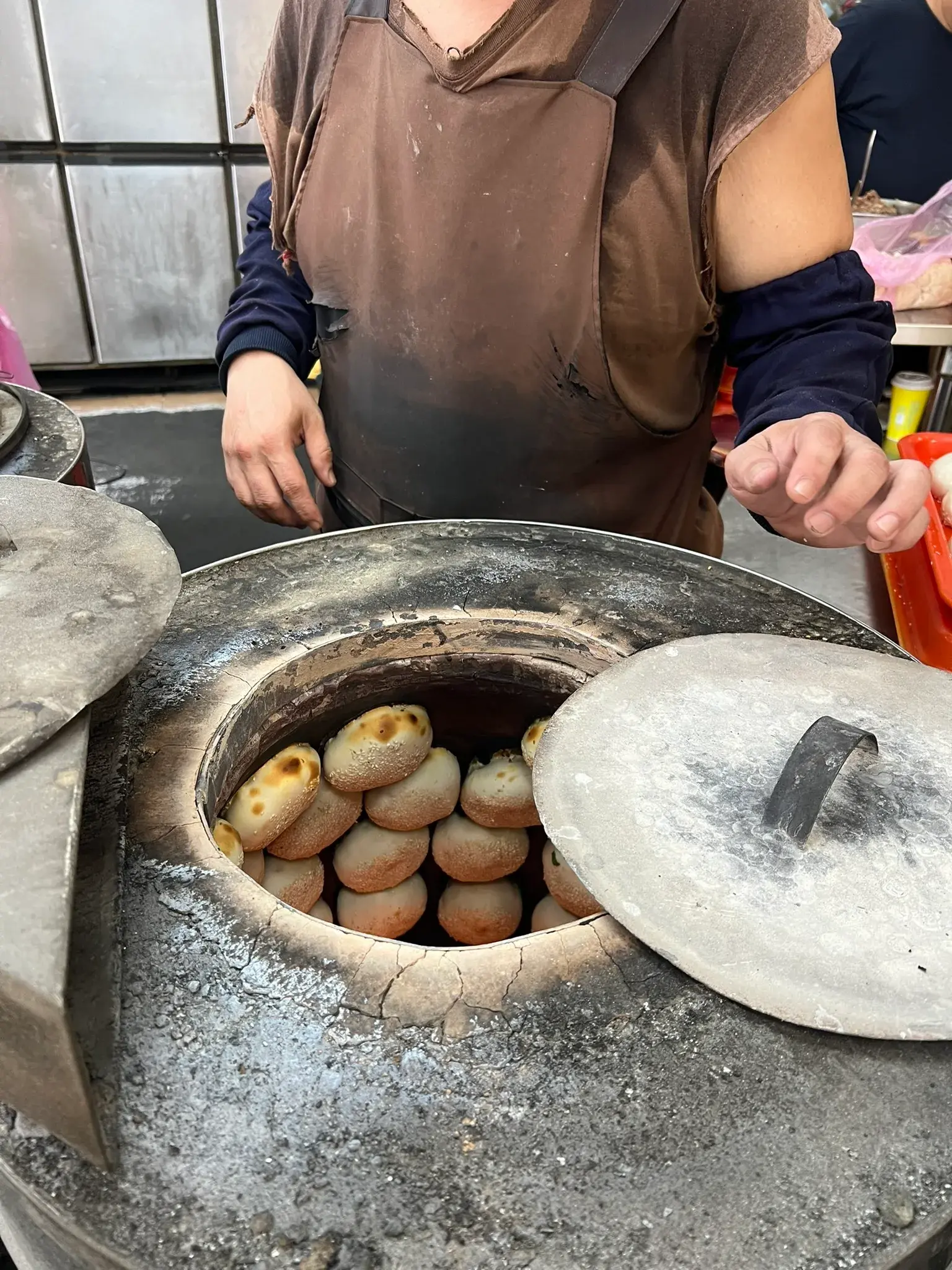 Black Pepper Meat Buns in the oven