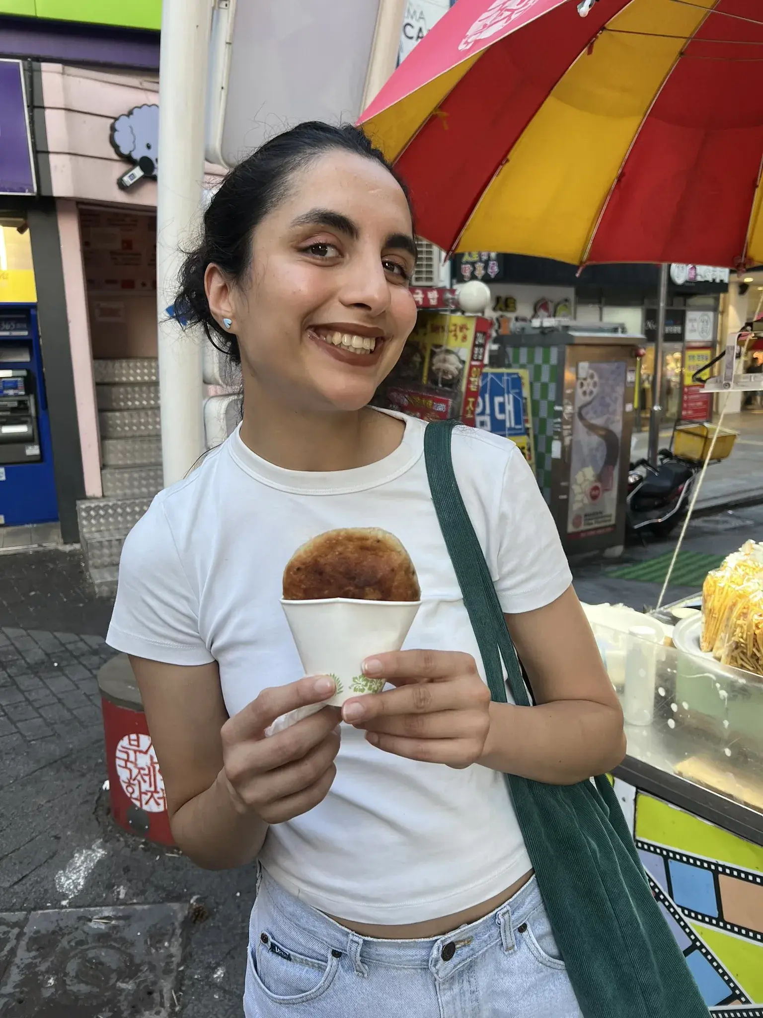 Deeva holding a hotteok