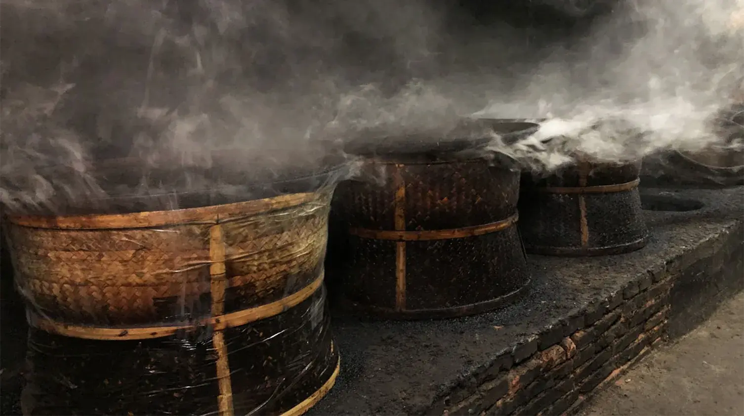 Lapsang Souchong tea being smoked